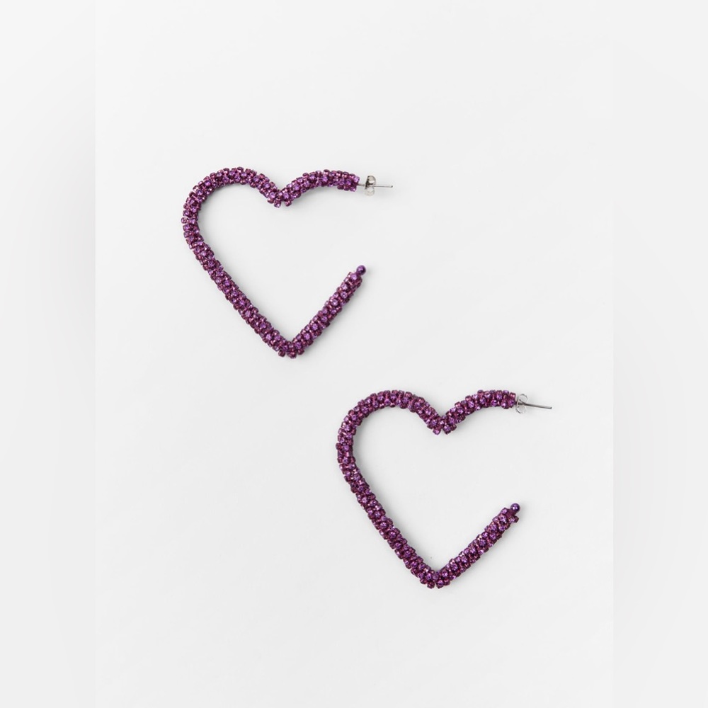 Zara 🩷🩷🩷Pink Sparkly Heart Earrings - NWT